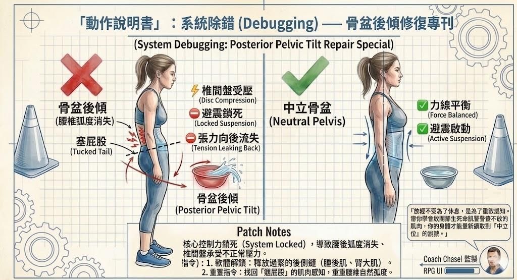 「動作說明書」找回身體的中立點——骨盆後傾修復指南