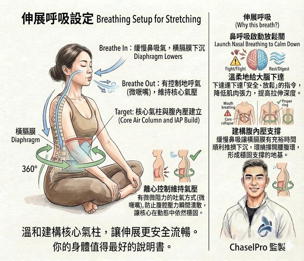【動作說明書】鼻呼吸與嘴呼吸：溫和建構核心氣柱的底層邏輯