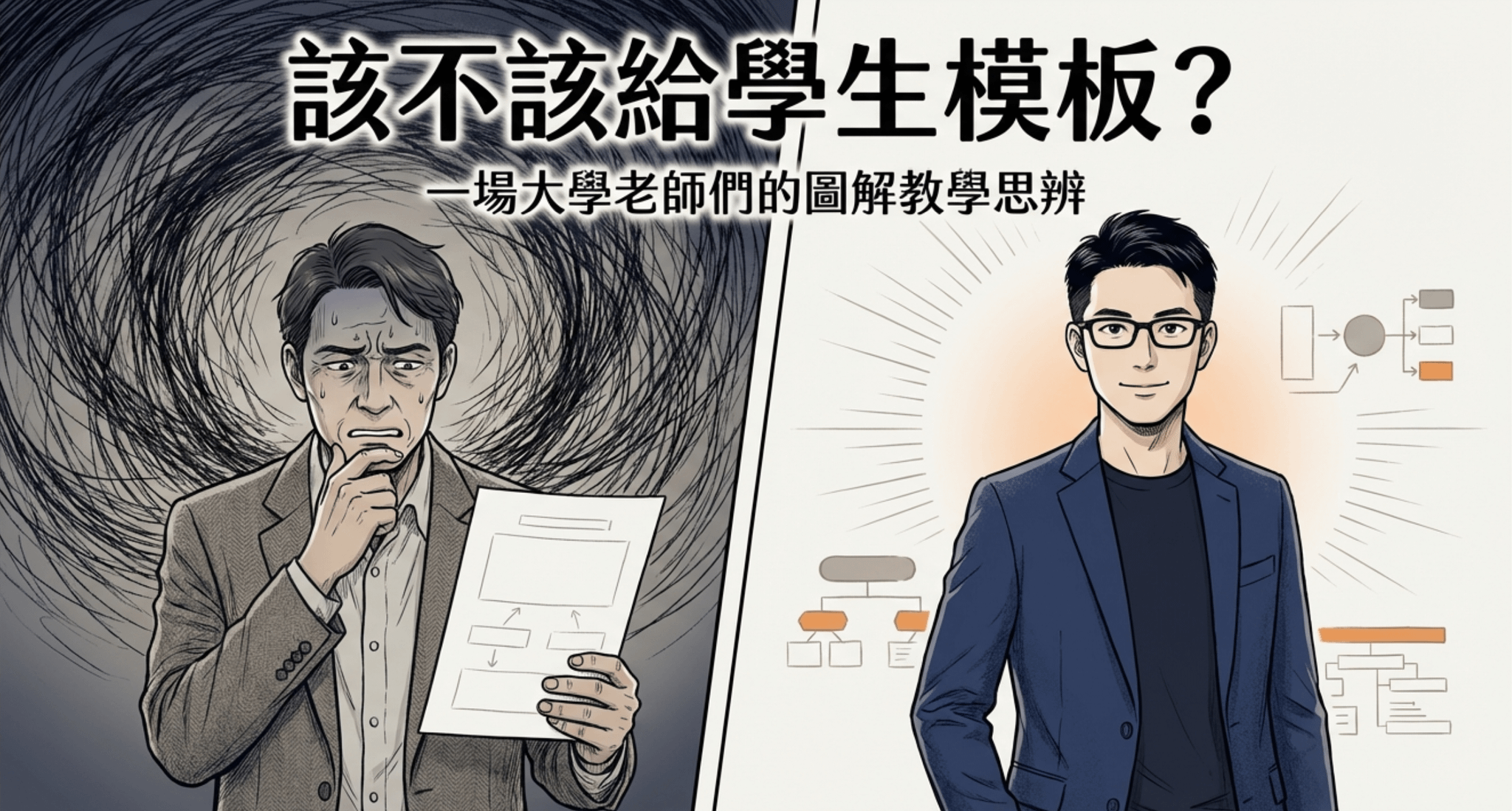 當一群大學老師開始問：「到底該不該給學生模板？」
