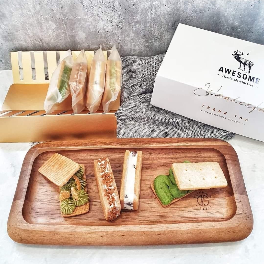 這堂課教了許多餅乾體跟內餡的口味，學會後還可以自由變化喜歡的口味，很實用！