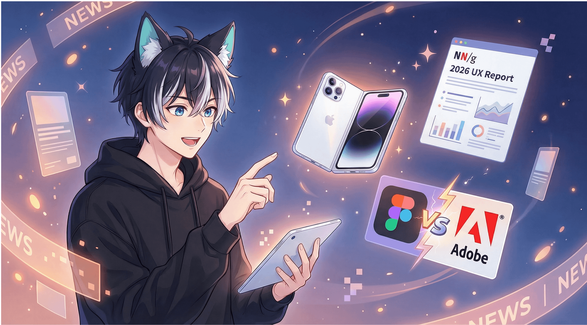 設計圈本週大事：iPhone Fold 設計洩漏、NN/g 2026 UX 報告、Figma vs Adobe 大戰升溫
