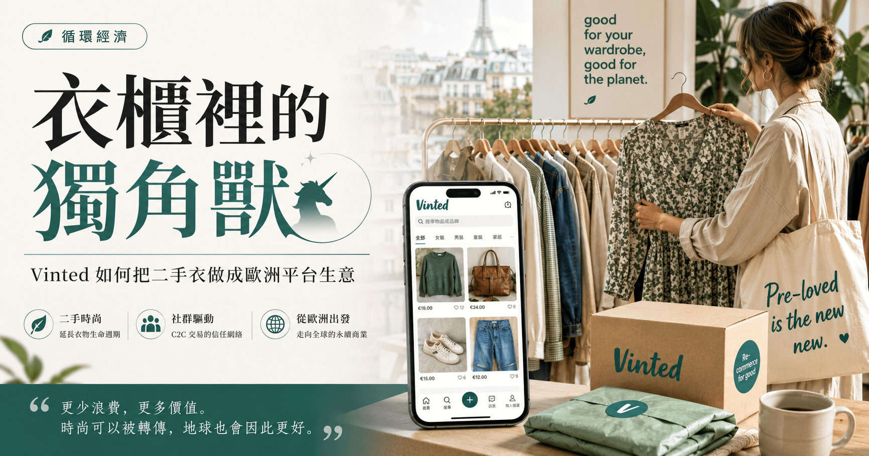 張瑋容觀點｜衣櫃裡的獨角獸：歐洲 Vinted 如何把二手衣做成循環經濟好生意