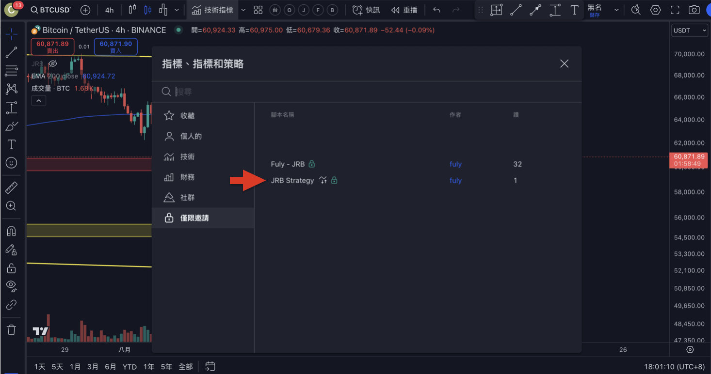 JRB 策略 Tradingview 回測使用教學