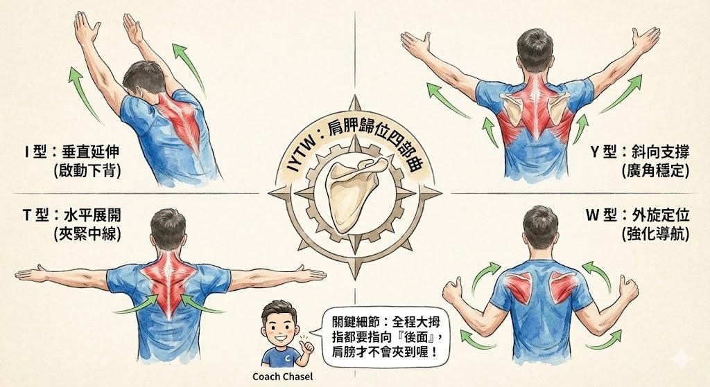 解鎖肩胛骨的「四字密碼」：IYTW 喚醒沈睡背肌！