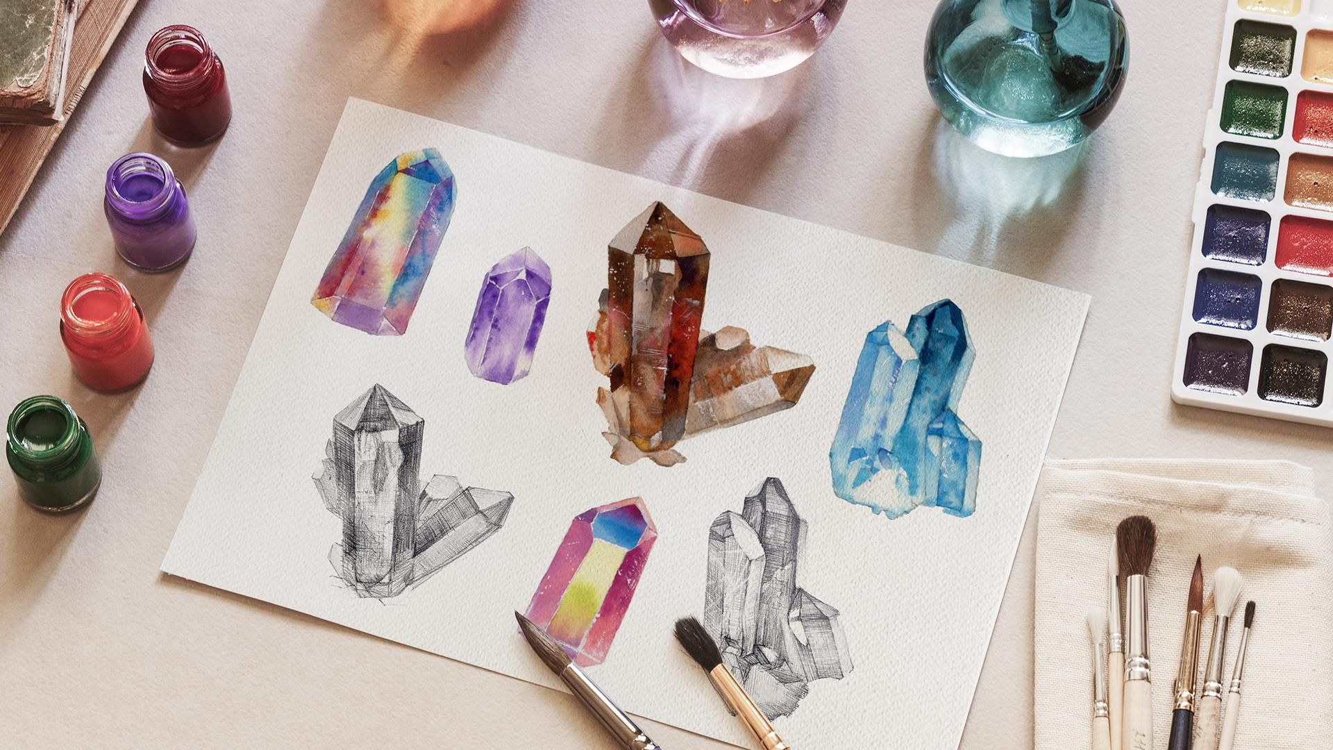 【閃亮水晶大集合】從輪廓到上色