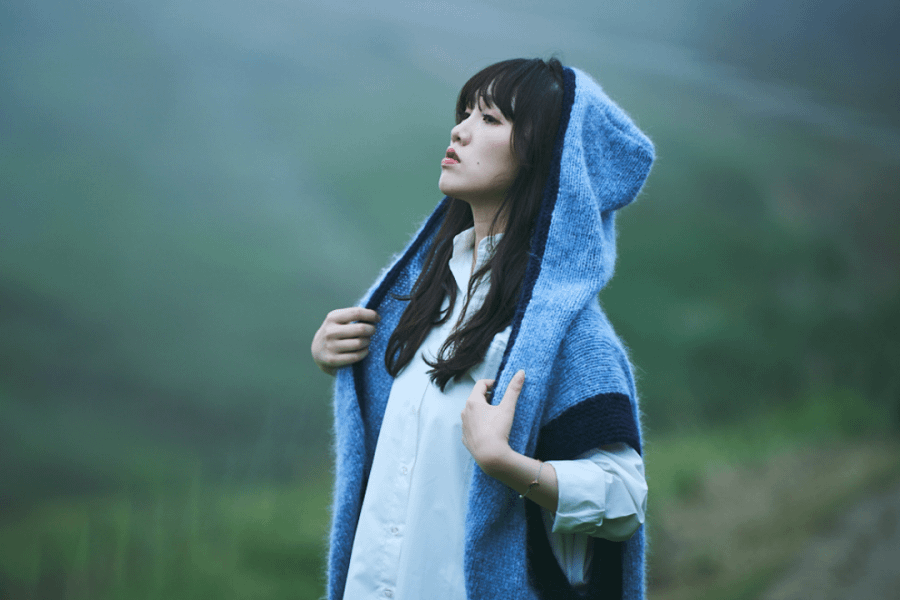 isk-036 山嵐霧語｜棒針連帽斗篷式背心｜超值影音材料包