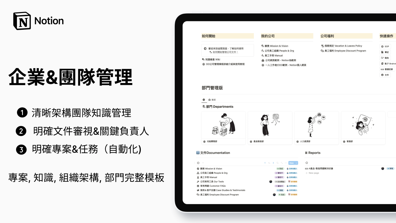 Notion中小企業協作系統｜模板 + 1:1 導入諮詢