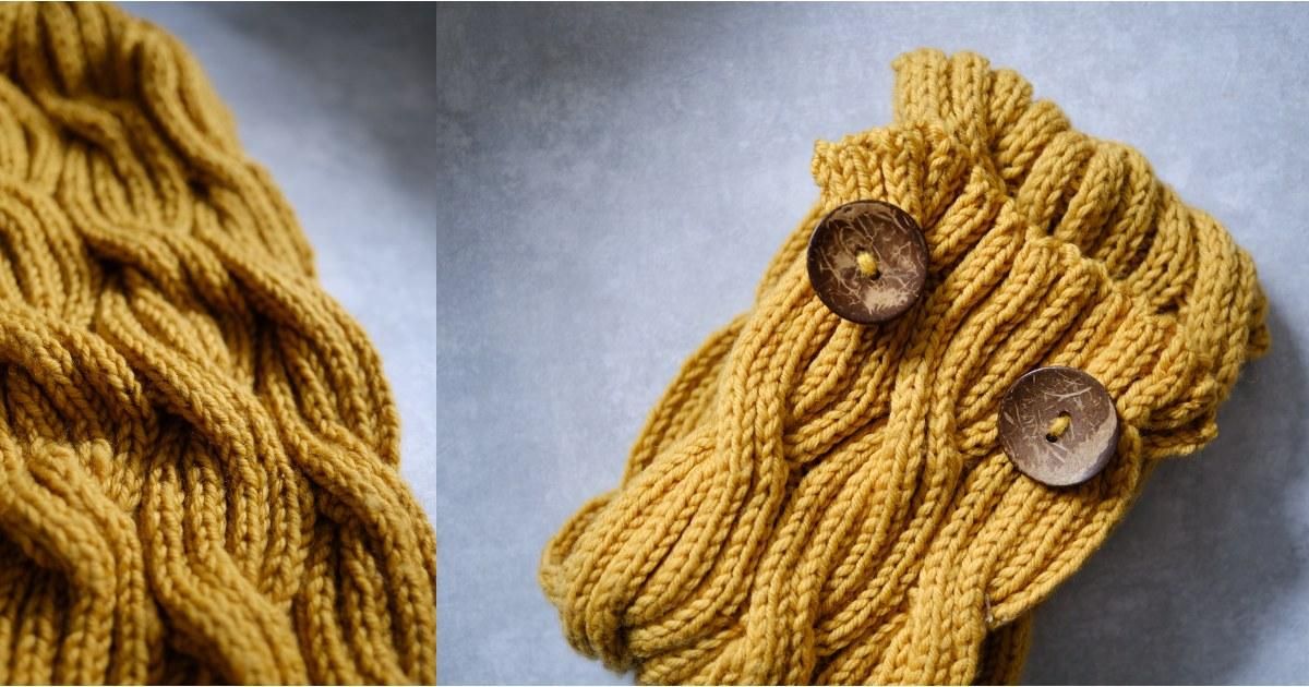 雙面麻花波浪圍巾