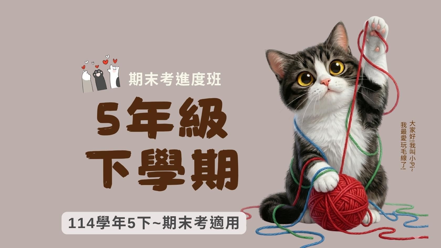 114年5下,共10周期末考進度班-喵叫授國小數學