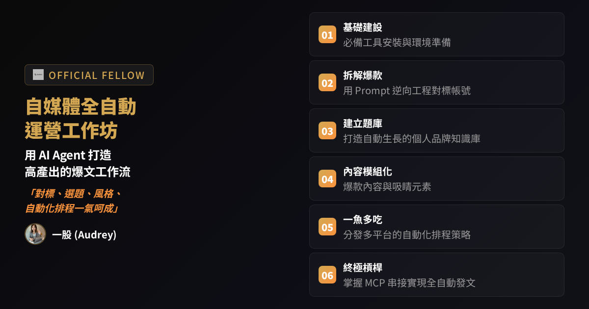 自媒體全自動運營工作坊