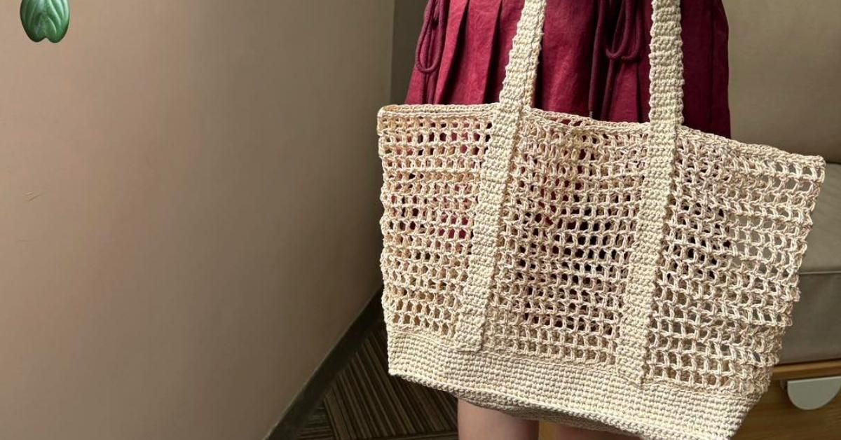 isk-033 日系時尚網格托特包|超值影音材料包 - 老師鍾愛色!奶油曲奇色❗️線上課程+編織材料包