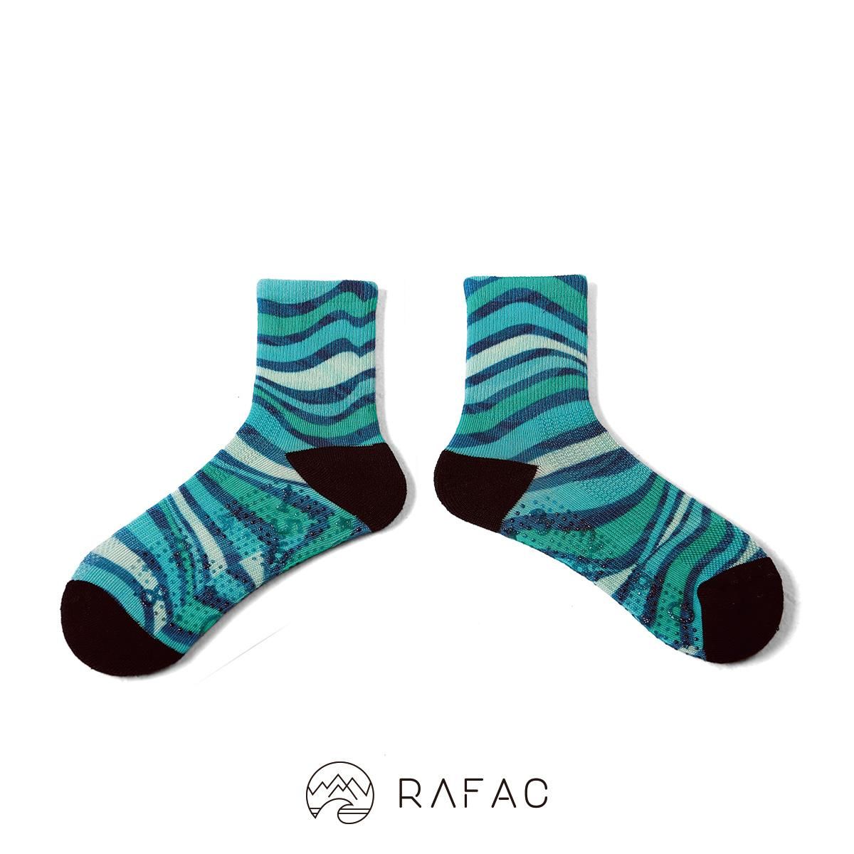 RAFAC機能襪 - RAFAC戶外機能動動童襪_綠波浪
