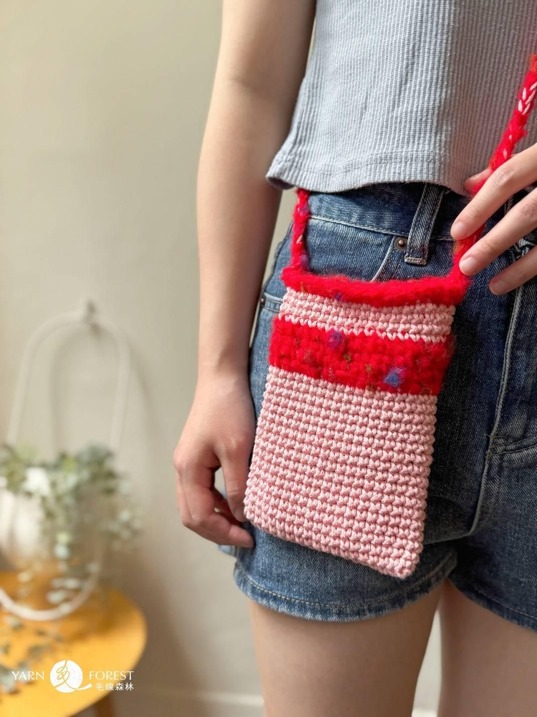 isk-032,馬卡龍色冰淇淋混線包 - 《草莓櫻桃》線上課程+編織材料包(不含鉤針)