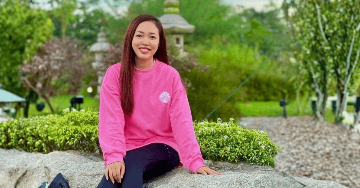 療癒冥想長袖大學T - 療癒冥想長袖大學T 粉紅色