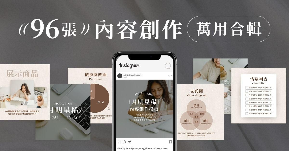 內容創作✦96張｜創作者必備！貼文+限動組合包