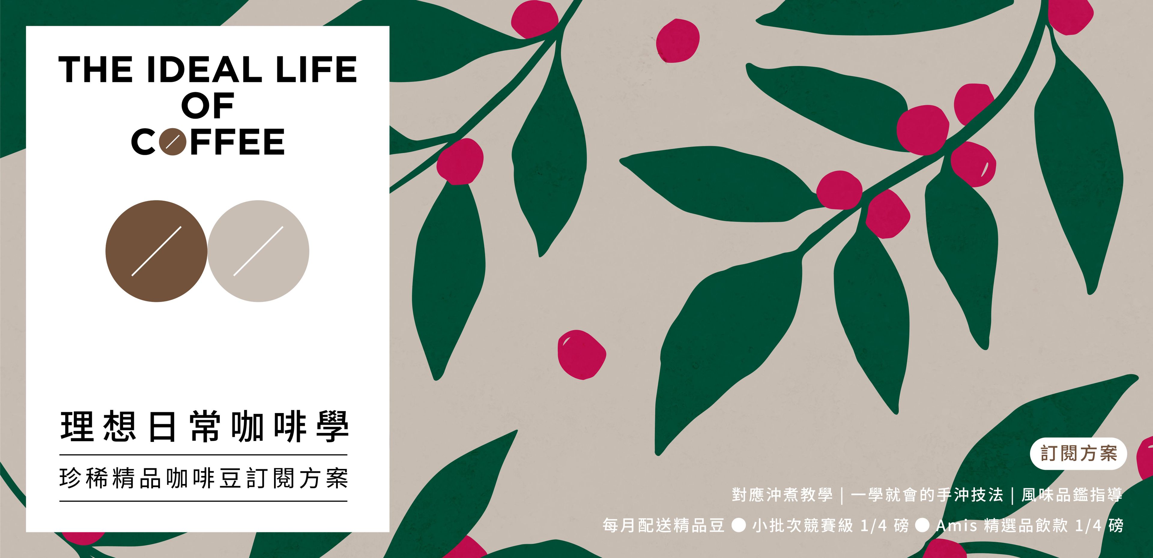珍稀精品咖啡豆訂閱方案（豆子+課程）僅限台澎金馬地區