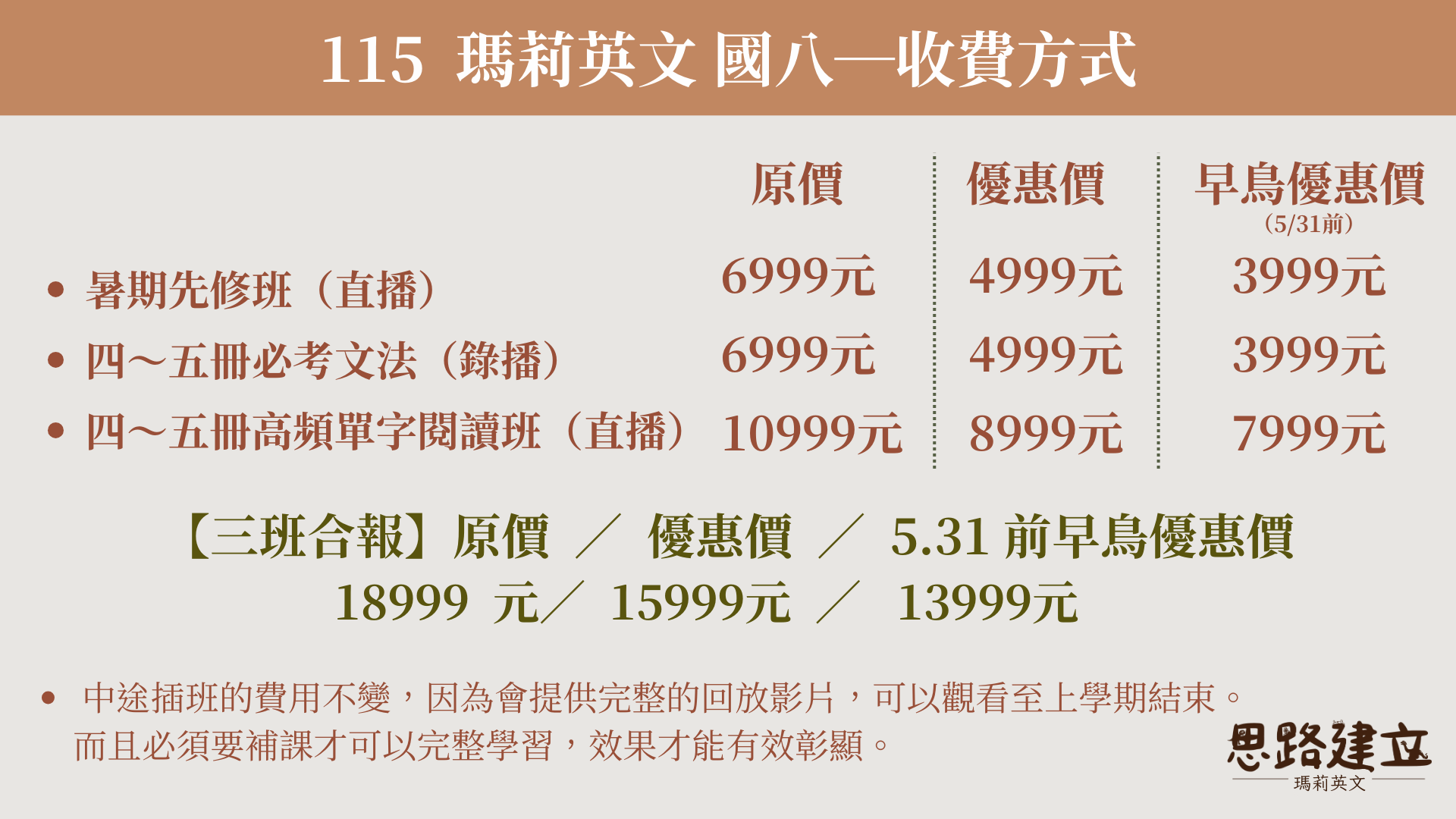 國八上：英文合報方案