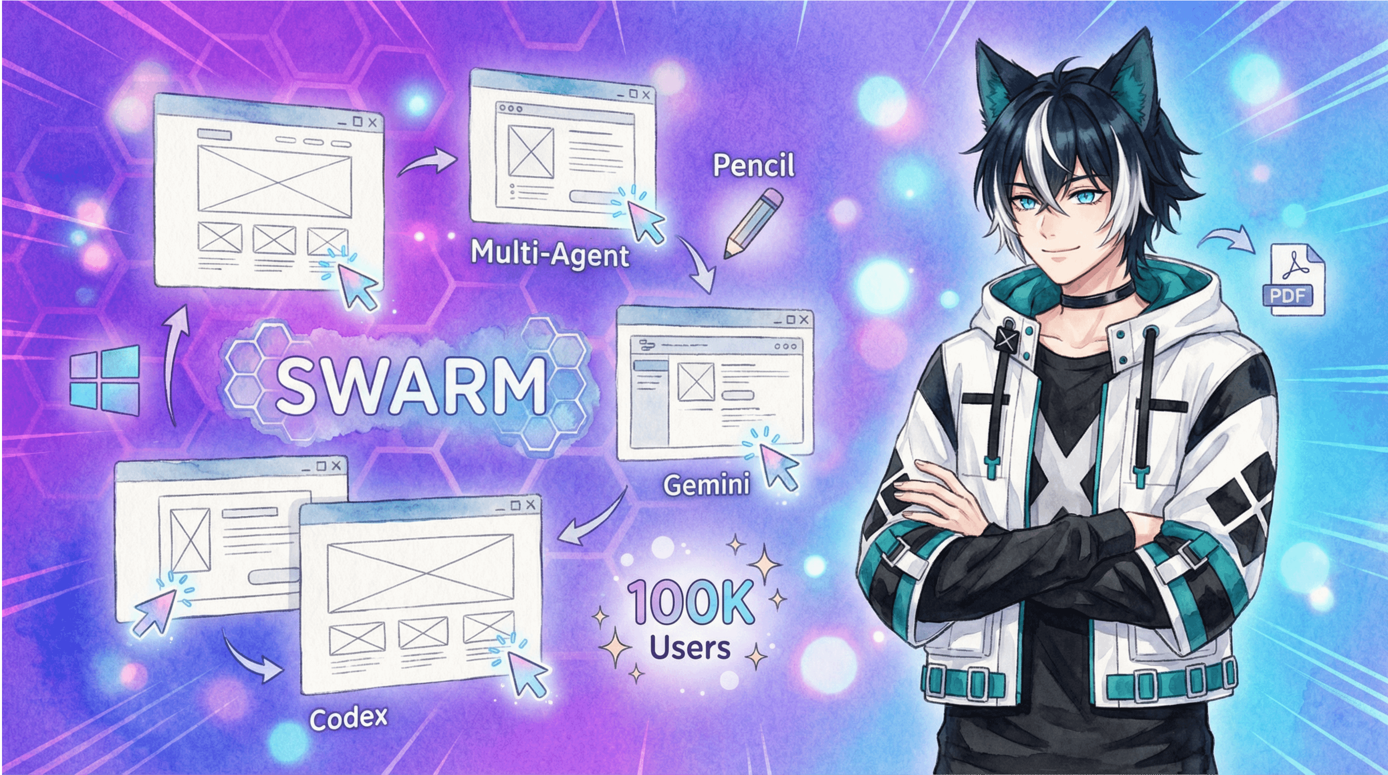 Pencil SWARM Mode 更新：10 萬用戶、多 Agent 平行設計、Windows 版與完整功能一覽