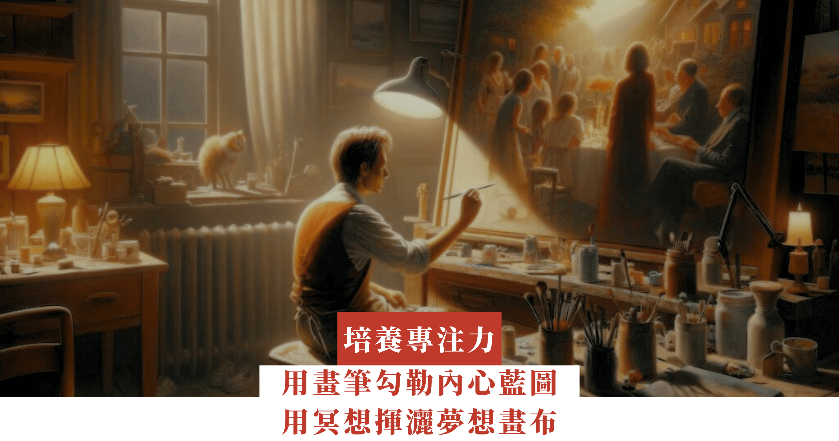 用畫筆勾勒內心藍圖，用冥想揮灑夢想畫布