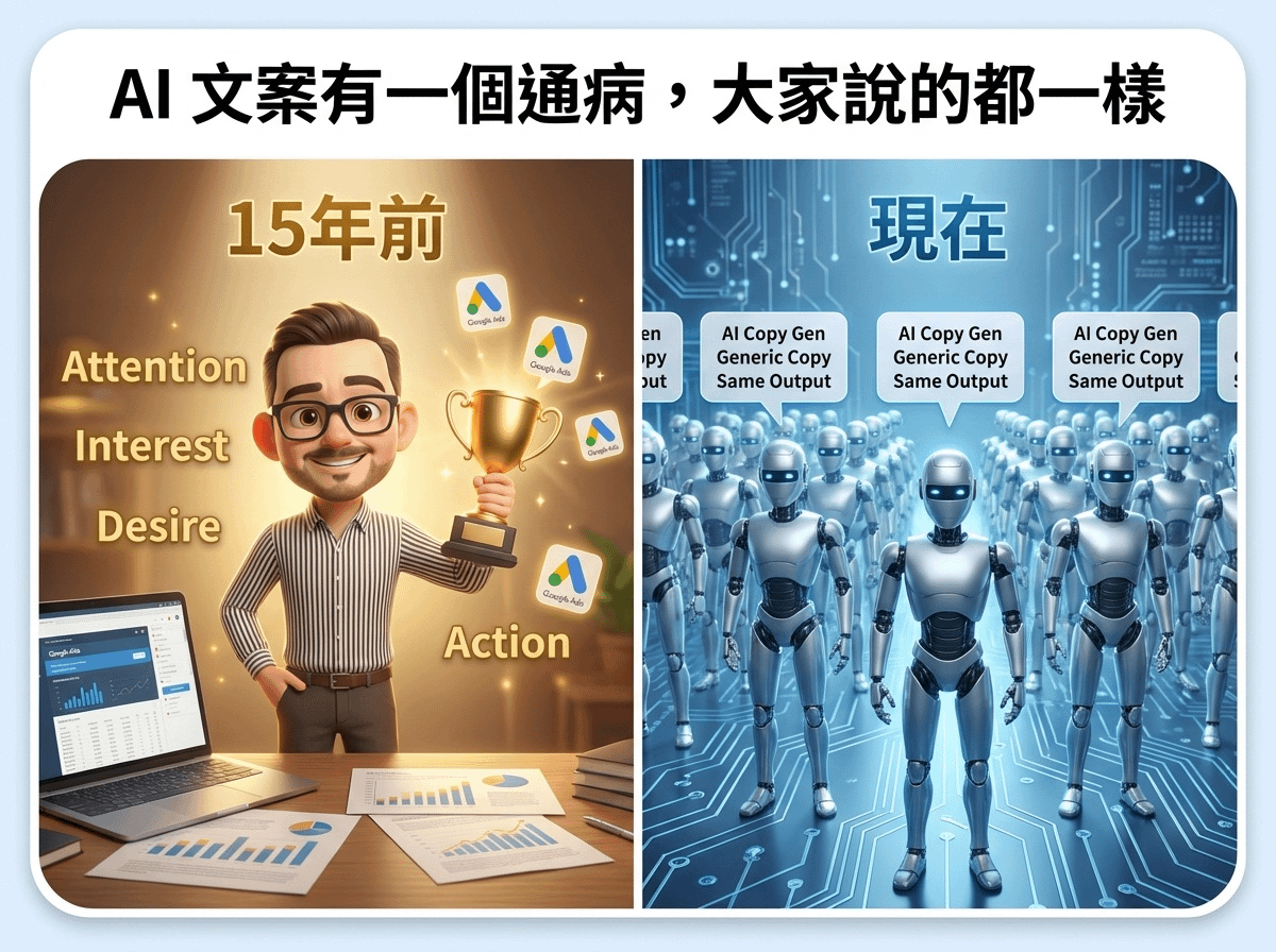AI 行銷同質化危機：為什麼你的「高轉換文案」讀起來都一樣？