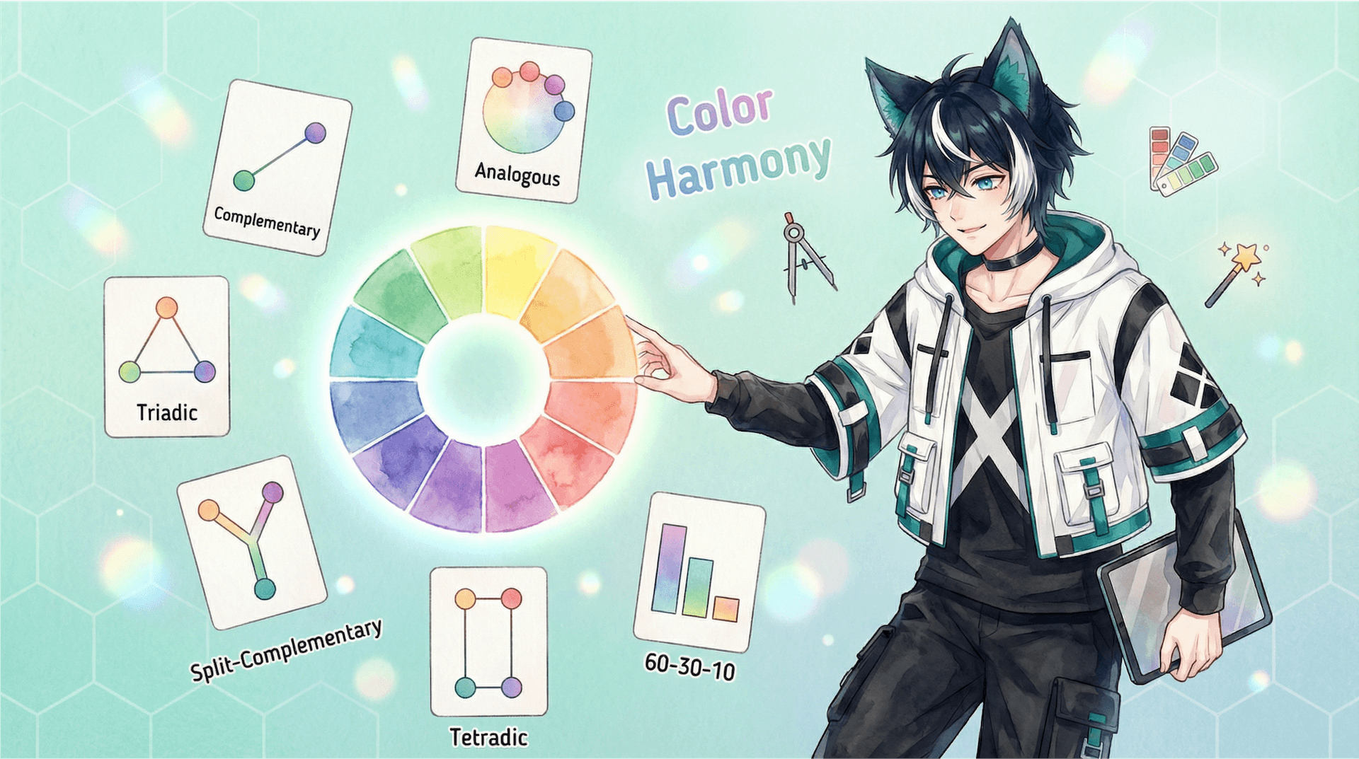 配色法則完全指南：6 種色輪配色技巧，讓你的設計不再「怪怪的」