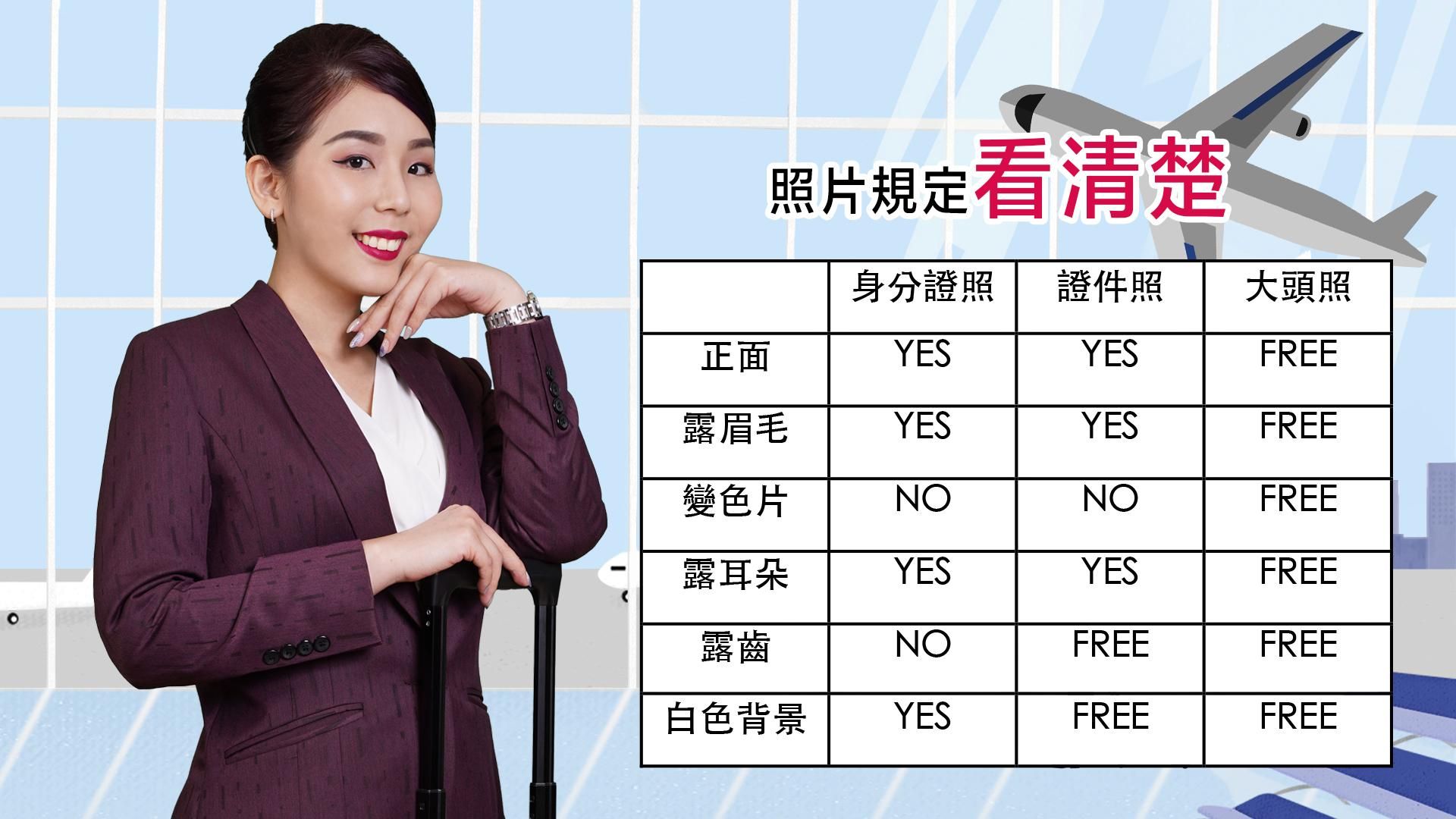 航空應考大頭照範例