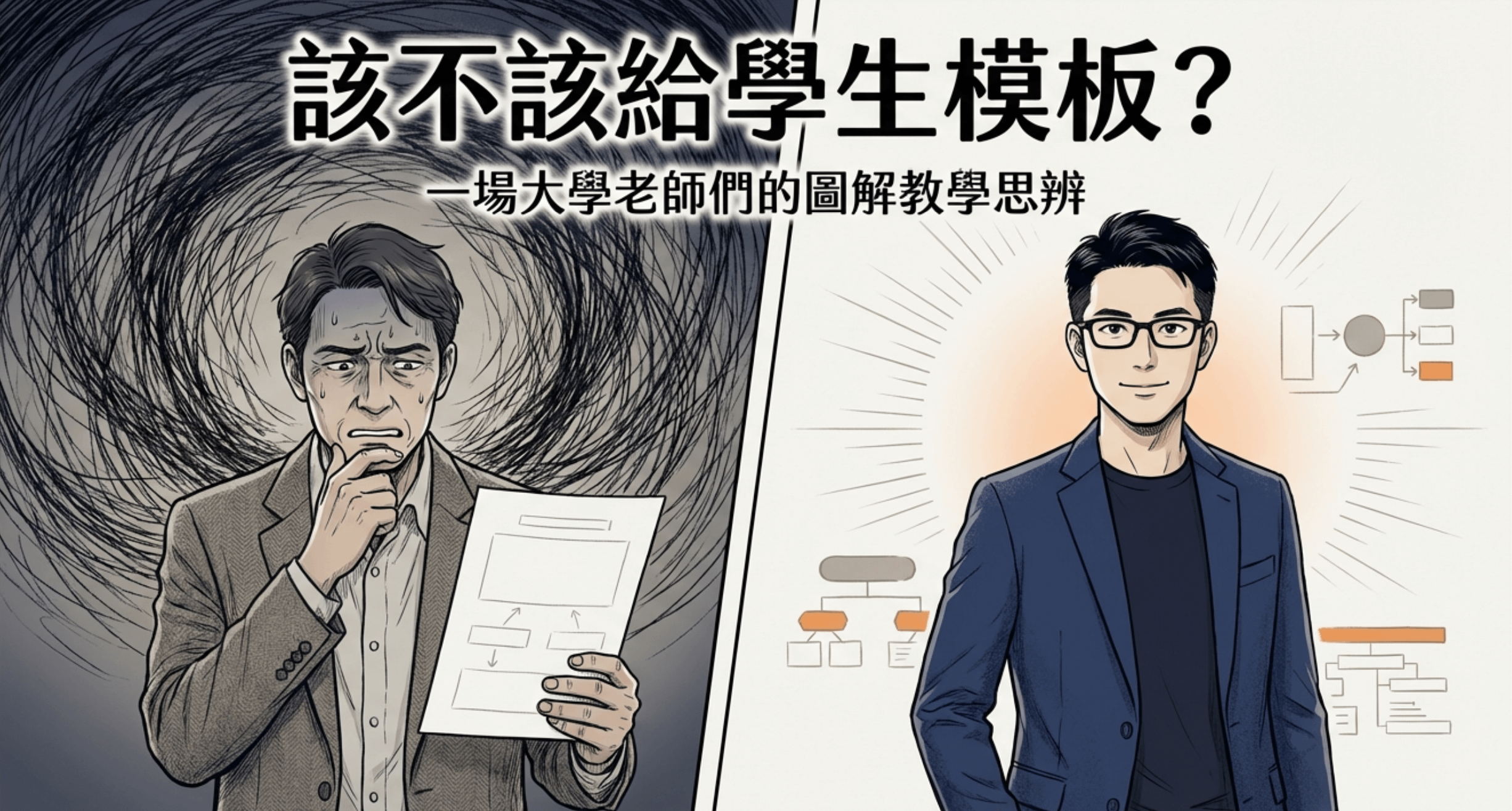 當一群大學老師開始問：「到底該不該給學生模板？」