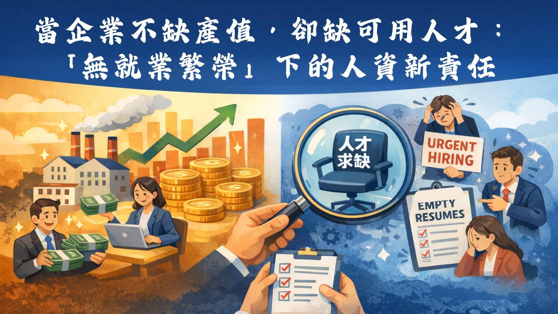 當企業不缺產值，卻缺可用人才：「無就業繁榮」下的人資新責任