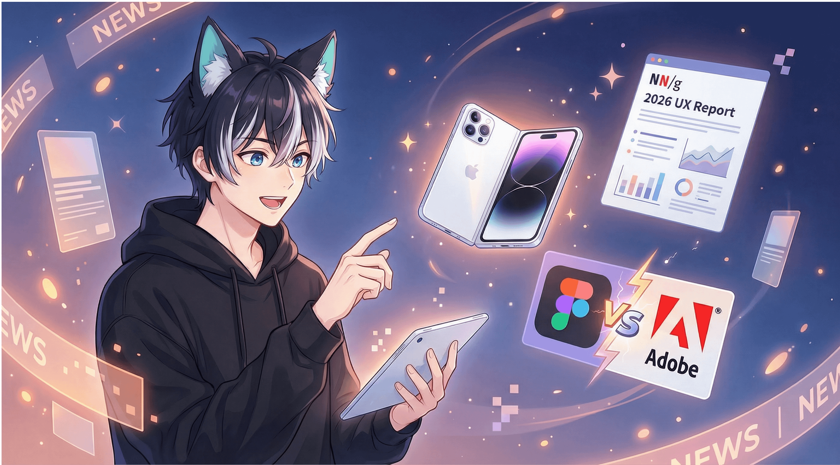 設計圈本週大事：iPhone Fold 設計洩漏、NN/g 2026 UX 報告、Figma vs Adobe 大戰升溫