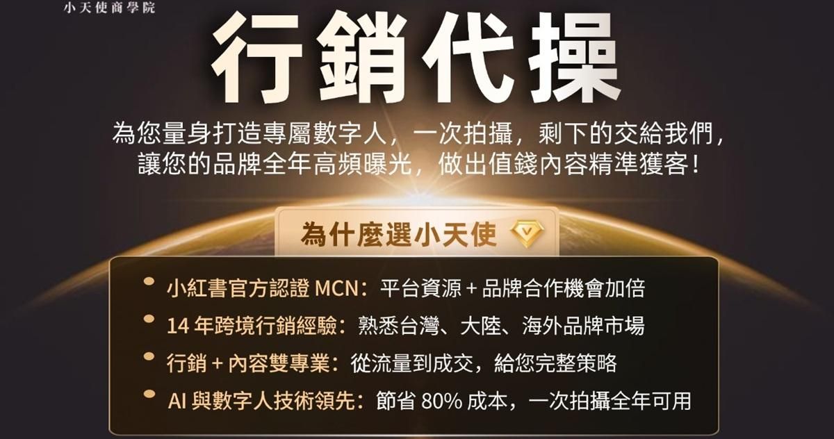 小天使行銷代操方案｜高效剪輯 × 值錢內容產製 × 專屬數字人