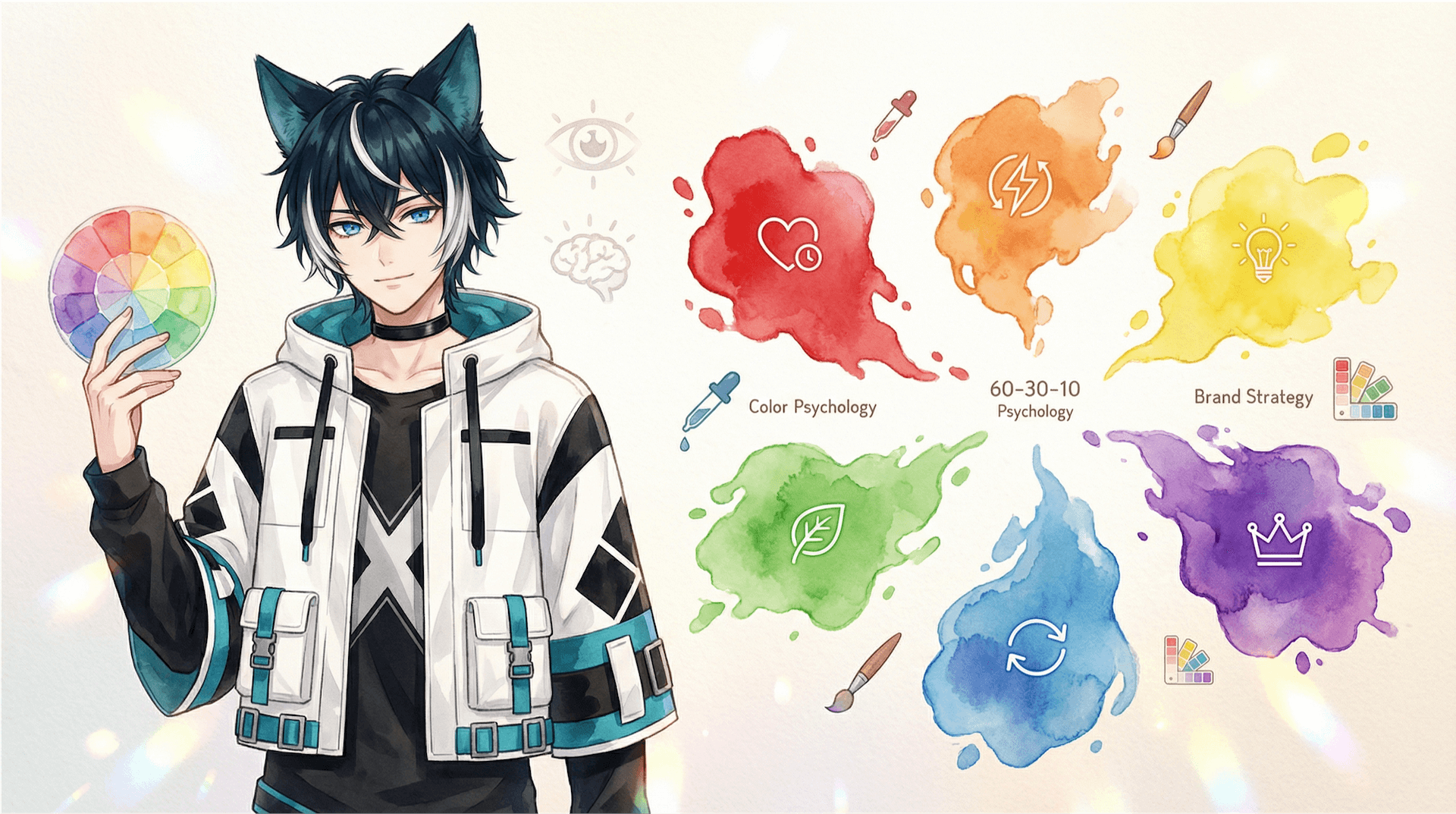 色彩心理學完全指南：6 種顏色的情緒密碼、品牌用色策略與設計實戰法則