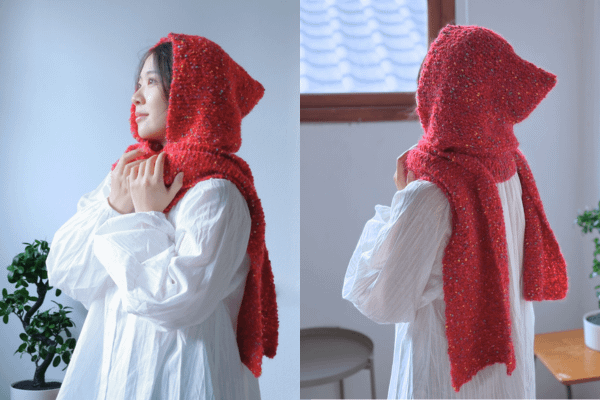 isk-037 繽紛樂園|棒針連帽式圍巾|超值影音材料包