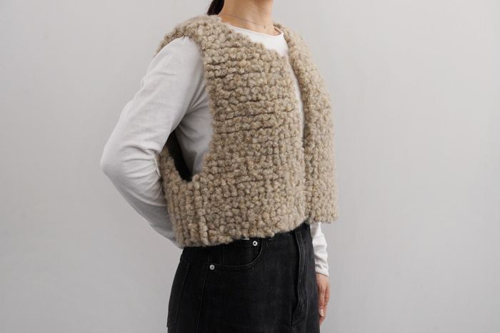 DARUMA 限量材料包 - 毛絨短版背心|超值影音材料包 - 毛絨短版背心材料包 色號09 日本無印米|不含織圖