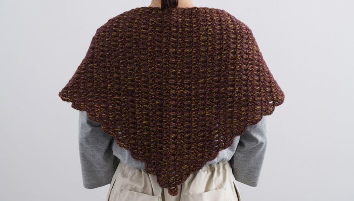 DARUMA 限量材料包 - クロッシェショール｜鉤針披肩｜超值影音材料包 - （現貨）鉤針披肩 A（單色）材料包｜不含織圖