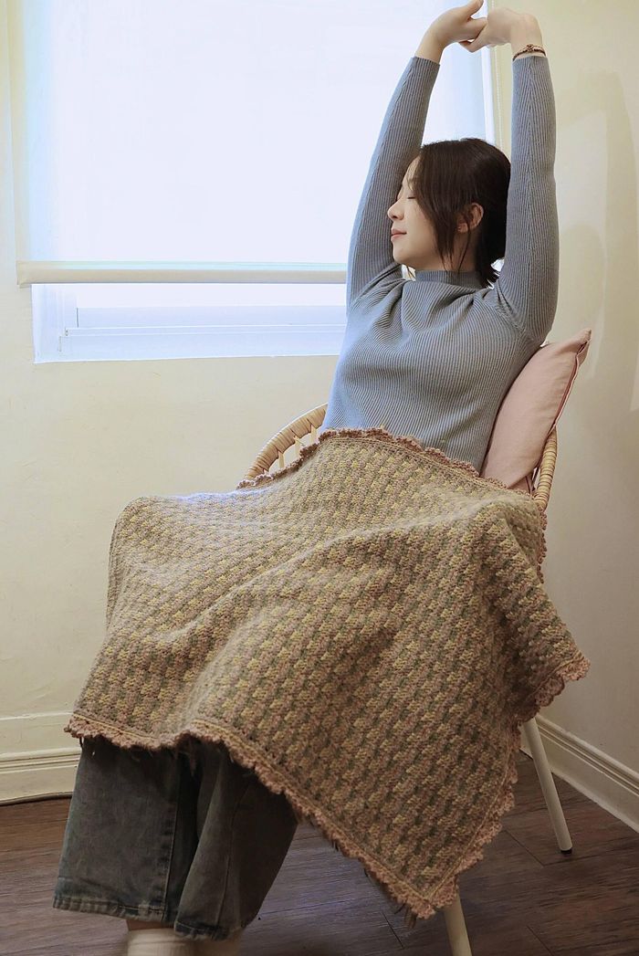 isk-025 日本四色棋盤羊毛保暖毯|超值影音材料包 - 超優惠❗線上課程+編織材料包