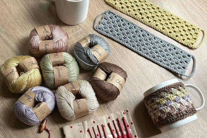 isk-014 和風隔熱杯套|超值影音材料包 - 超優惠❗線上課程+編織材料包