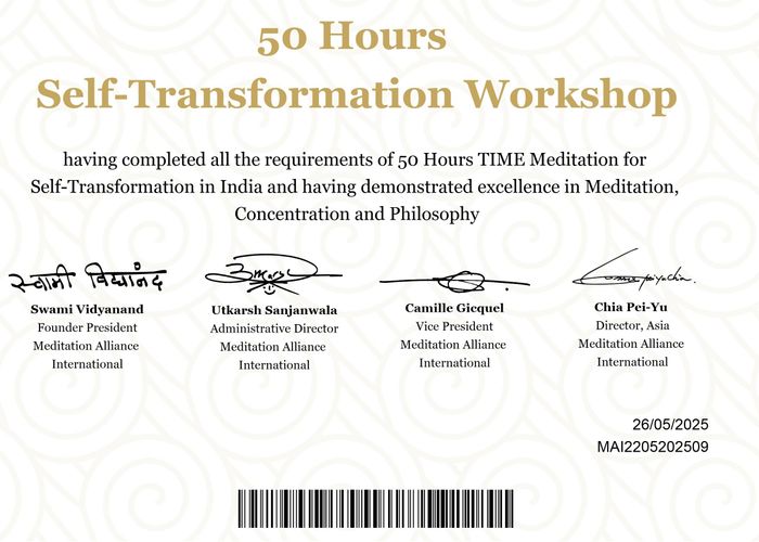 《2025 結業證書》MAI 50小時 南印度 頻率轉化瑜伽之旅