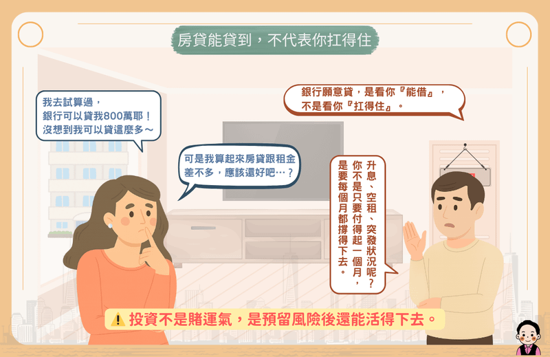 房貸能貸到不代表你能承擔得起
