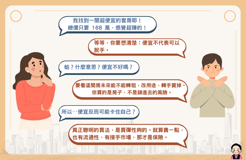 買房不是便宜就好，而是要便宜得「有彈性」
