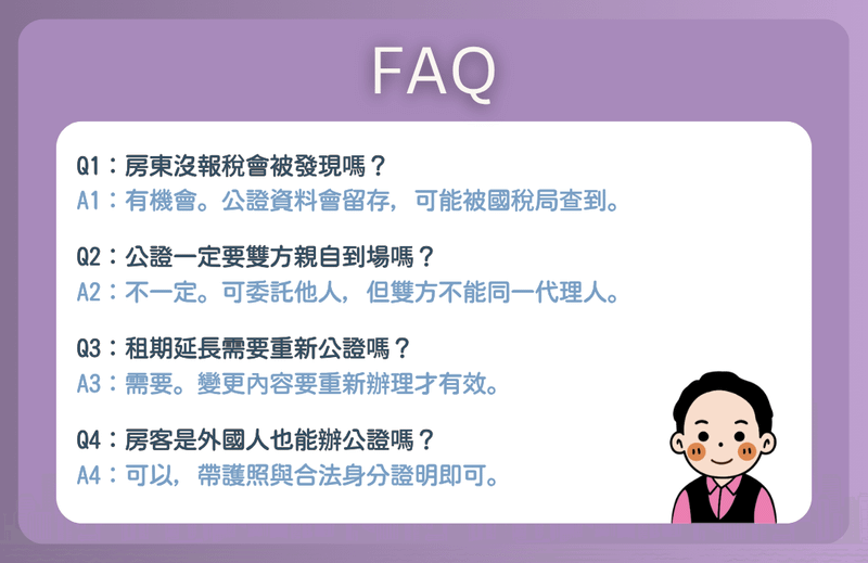 租約公證常見問題圖卡